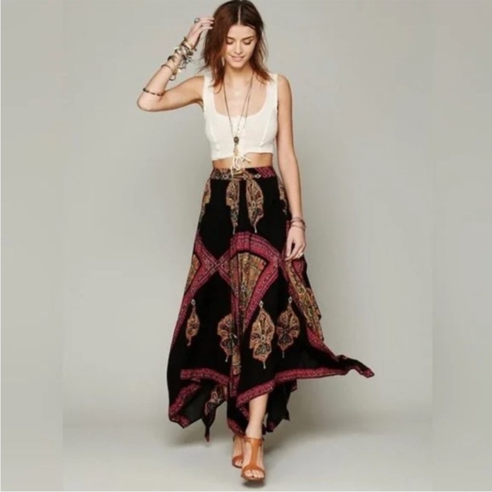 Free People Heart of Gold asymmetrical skirt Sz small